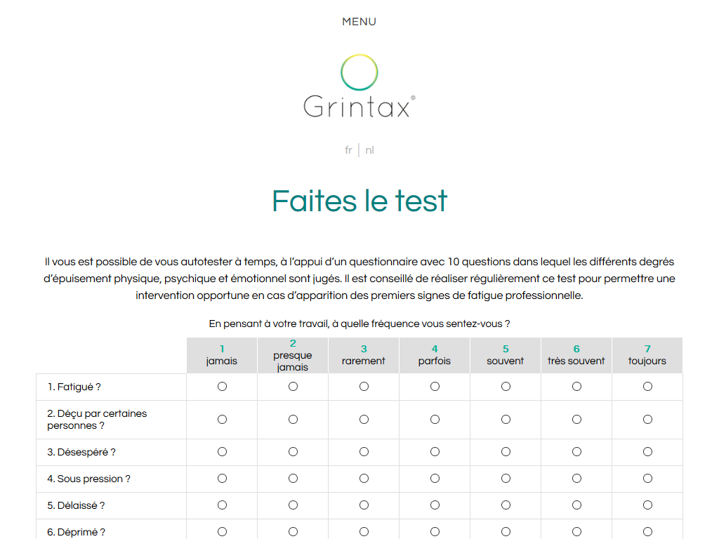 Grintax.be – Formulaire de test